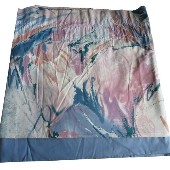 Vintage 80s JC Penny Blouson Valance Window Curtain Pink Blue 23 x 87 USA Made - Picture 2 of 8